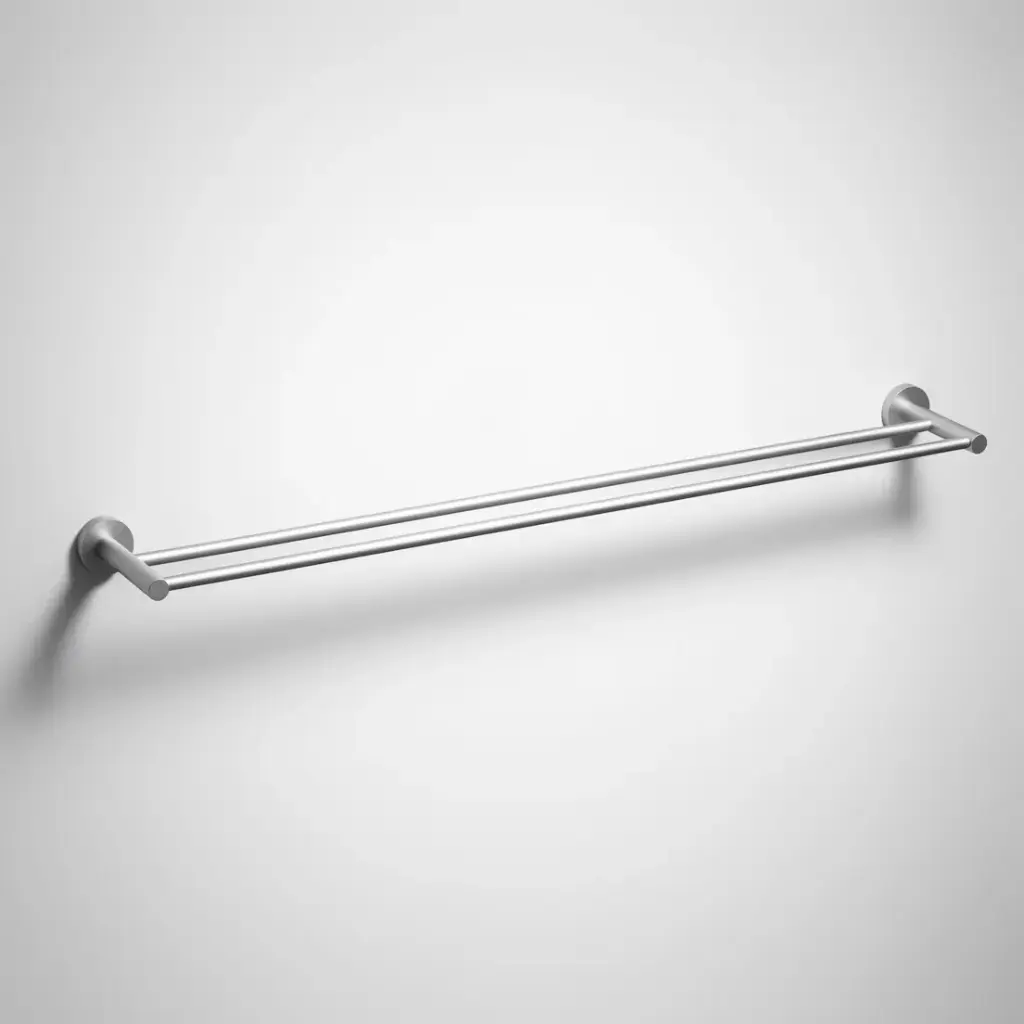 [44502] Otus Slimline Double Towel Rail 900mm Brushed Stainless Steel