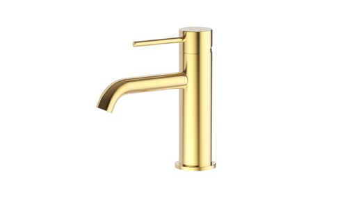 [44324] Otus Slimline SS Basin Mixer Curved Spout in Brushed Gold