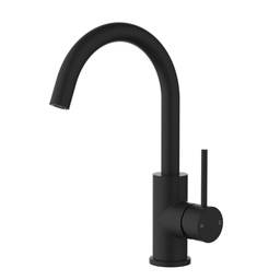 [44476] Otus Slimline SS Gooseneck Basin Mixer Matt Black