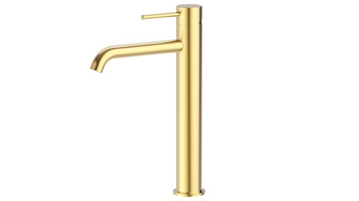 [44329] Otus Slimline SS Highrise Basin Mixer Curved Spout in Brushed Gold