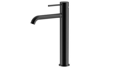 [44332] Otus Slimline SS Highrise Basin Mixer Curved Spout in Matt Black