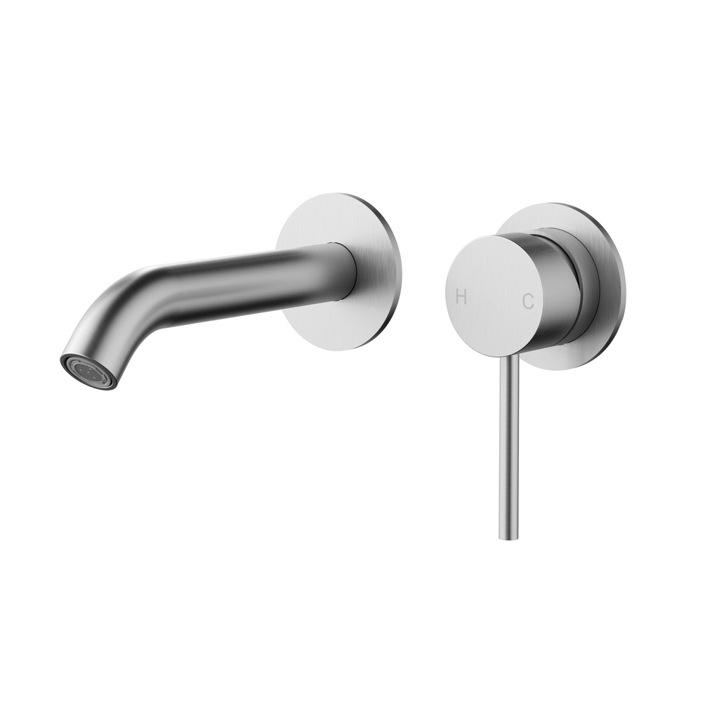 [44362] Otus Slimline SS Wall Basin Mixer Separate Back Plate Trim Kits Brushed Stainless Steel
