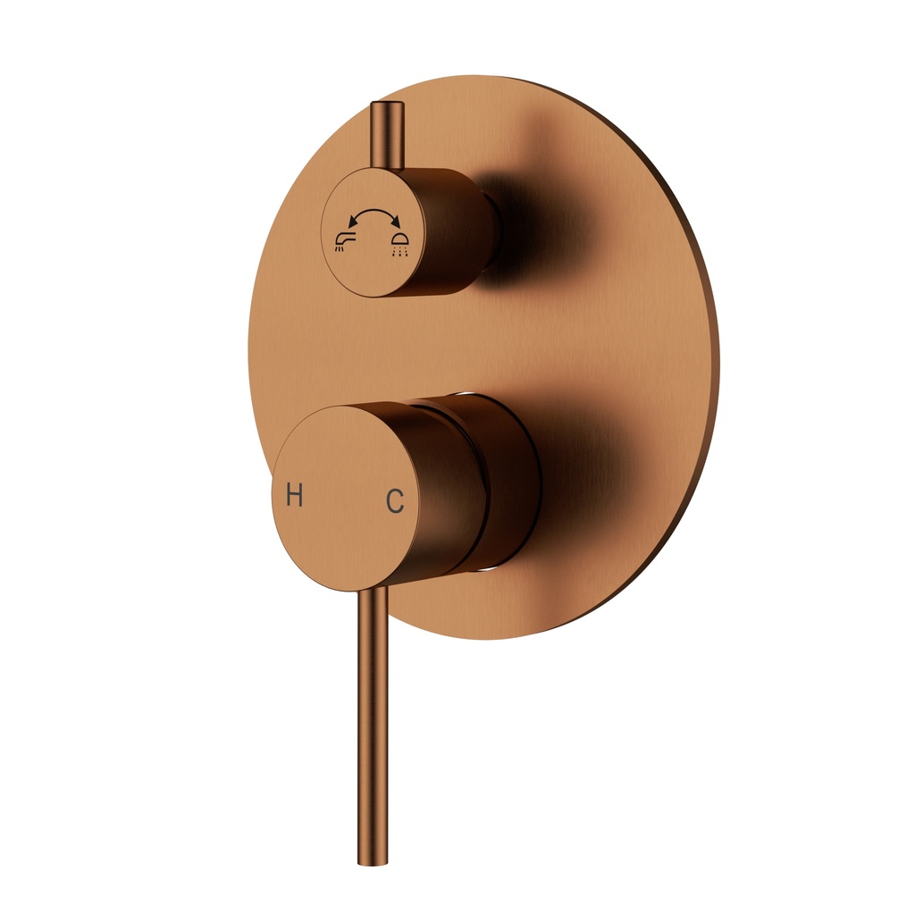 [44928] Otus Slimline SS Wall Diverter Mixer Trim Kits Brushed Copper