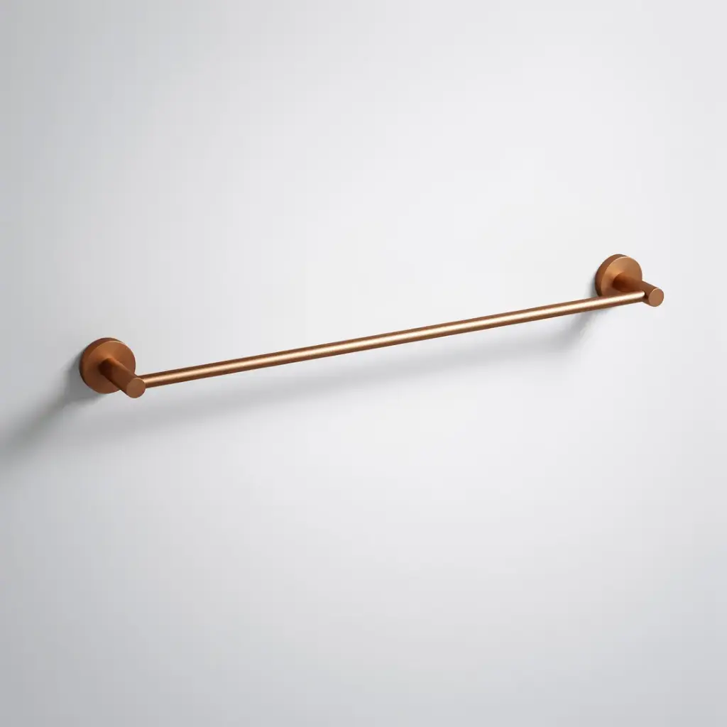 [44763] Otus Slimline Single Towel Rail 600mm Brushed Copper