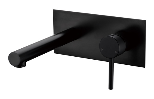 [43811] Otus Wall Basin Mixer Matt Black Lead Free