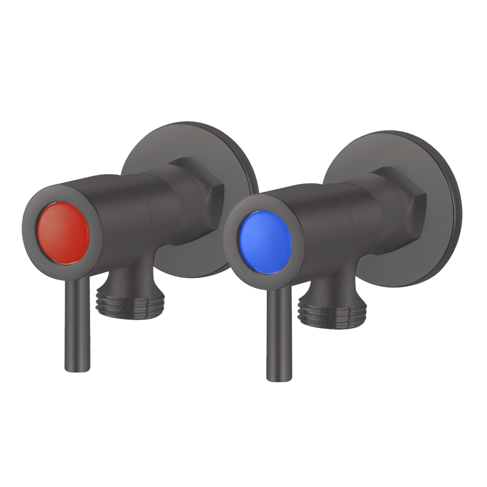 [40849] Pentro Gun Metal Grey G 3/4" Washing Machine Taps SET