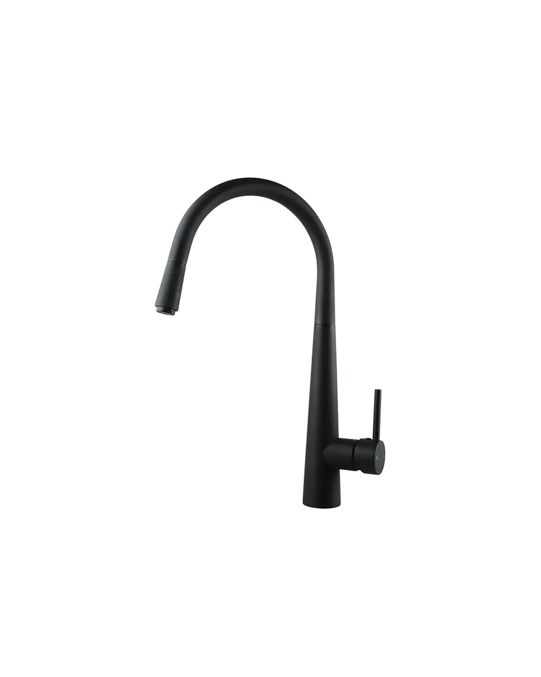 [40749] Pentro Matte Black Round Pull Out Kitchen Mixer