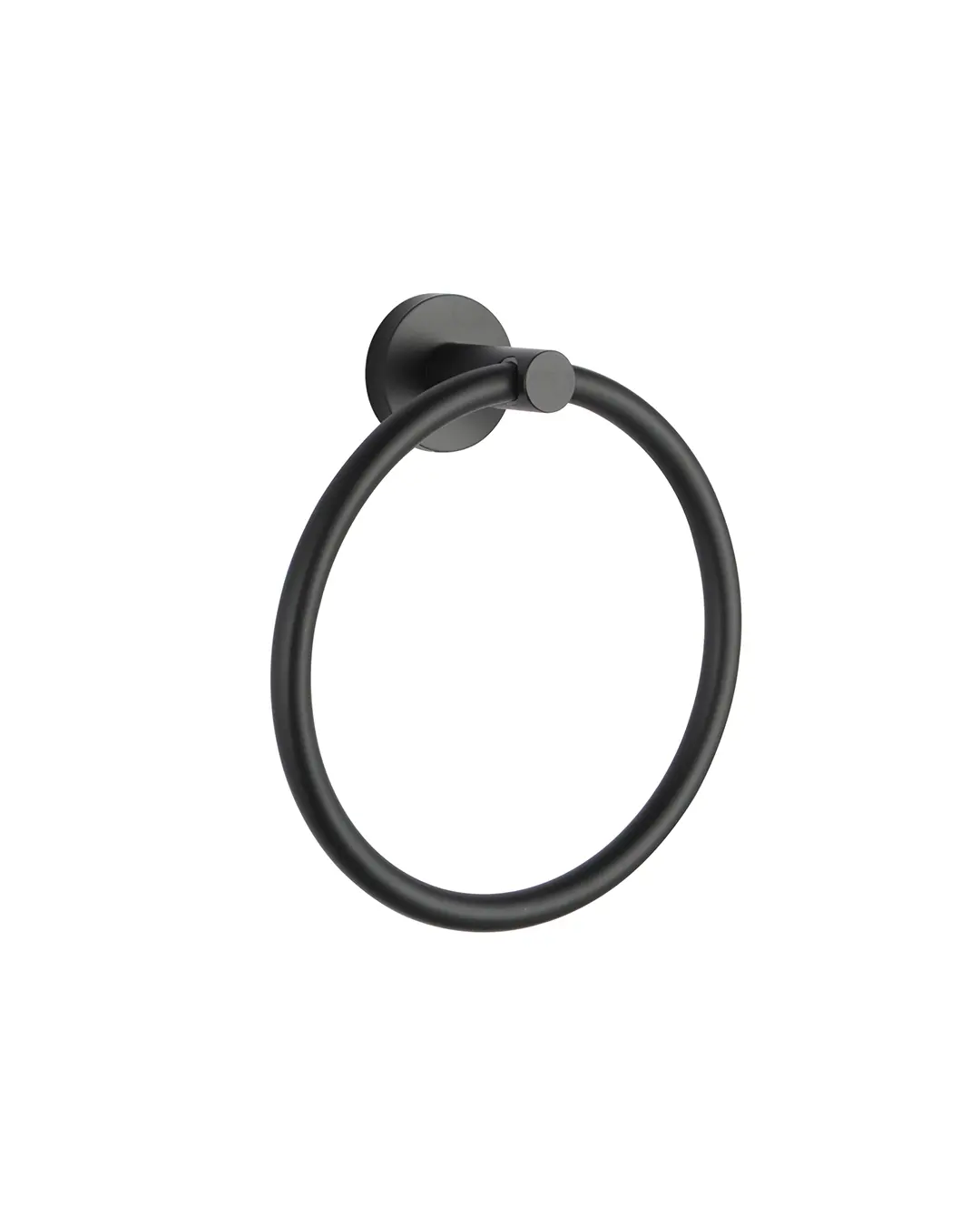 [40773] Pentro Matte Black Round Wall Mounted Round Hand Towel Ring
