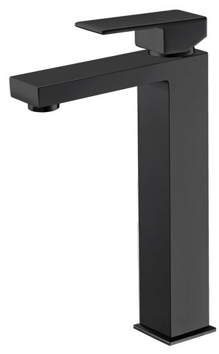 [44123] Rosa Rectangle Handle High Rise Basin Mixer Matt Black Lead Free