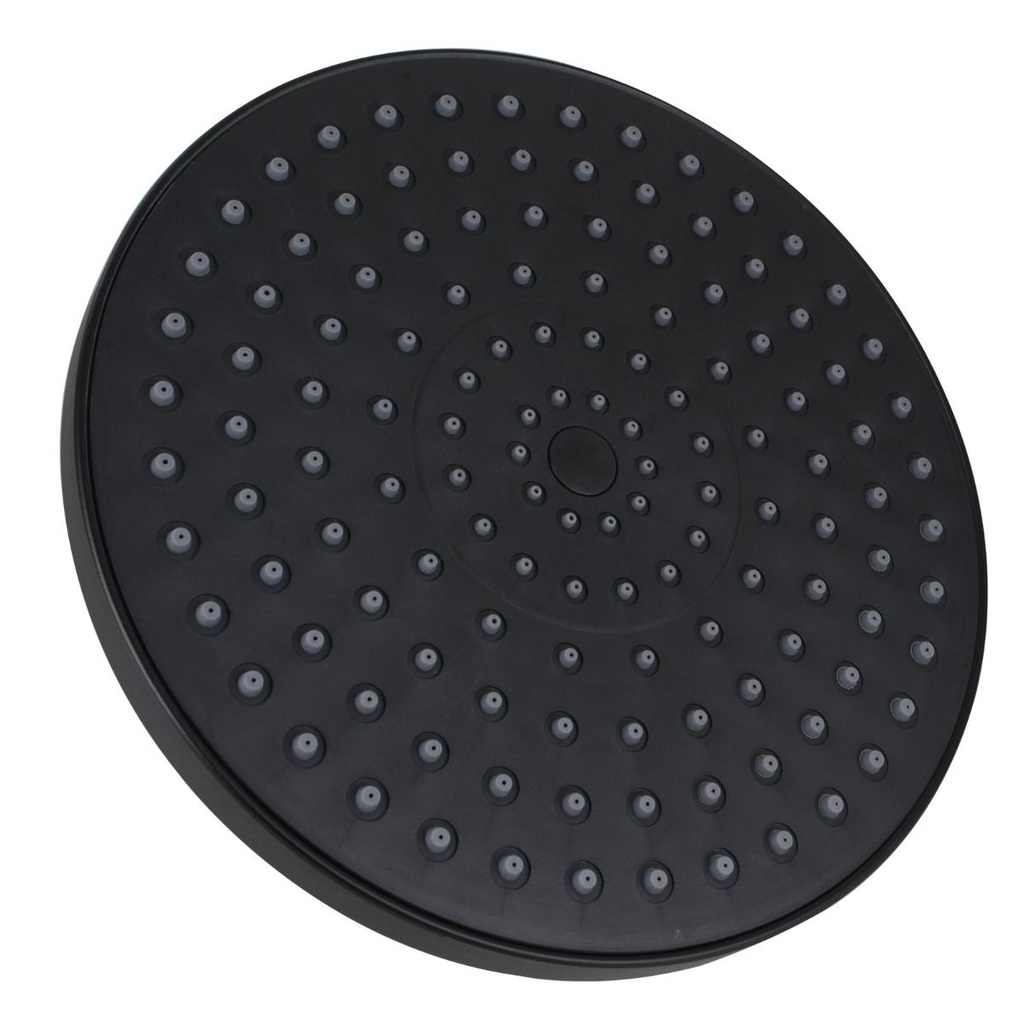[40358] Round Black Rainfall Shower Head 200mm