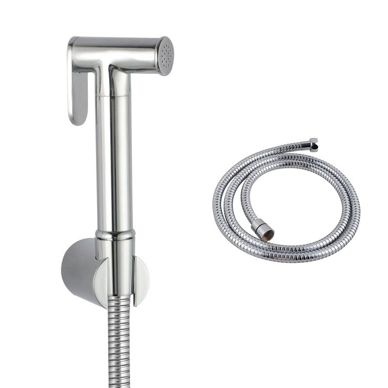 [41474] Round Brass Chrome Toilet Bidet Spray Kit With 1.2m Stainless Steel Hose