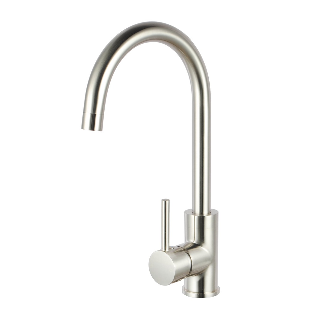 [40413] Round Brushed Nickel Kitchen Sink Mixer Tap