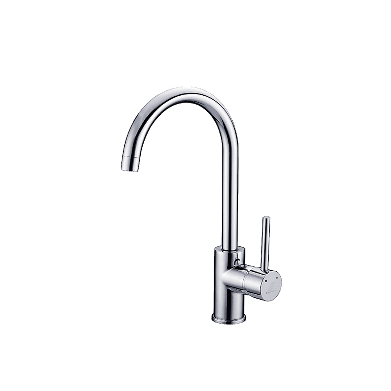 [55368] Round Chrome Gooseneck Sink Mixer