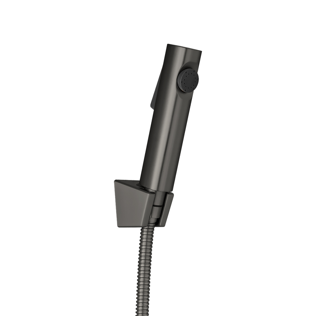 [41472] Round Gun Metal Grey ABS Toilet Bidet Spray Kit with Stainless Steel Hose