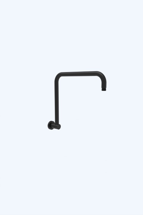 [44405] Round Rectangle Curved Shower Arm Matt Black