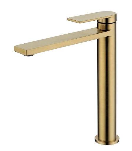 [43760] Ruki High Rise Basin Mixer Brushed Gold Lead Free