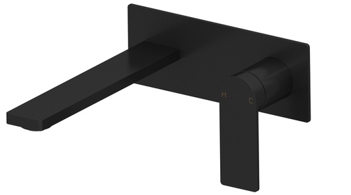 [43778] Ruki Matt Black Wall Basin Mixer Lead Free