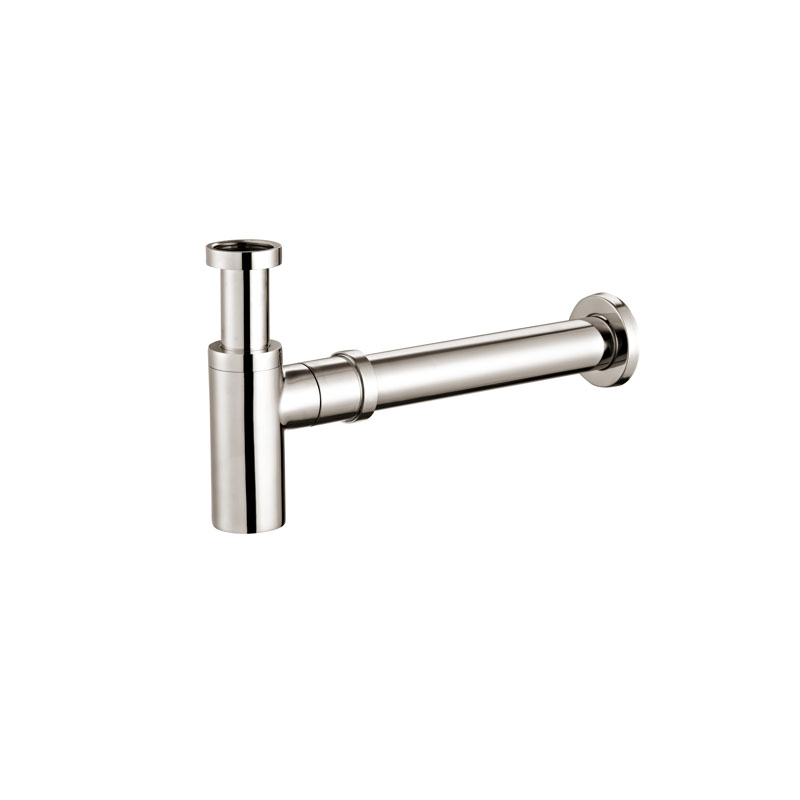 [55549] Rund Brass Bottle Trap Brushed Nickel