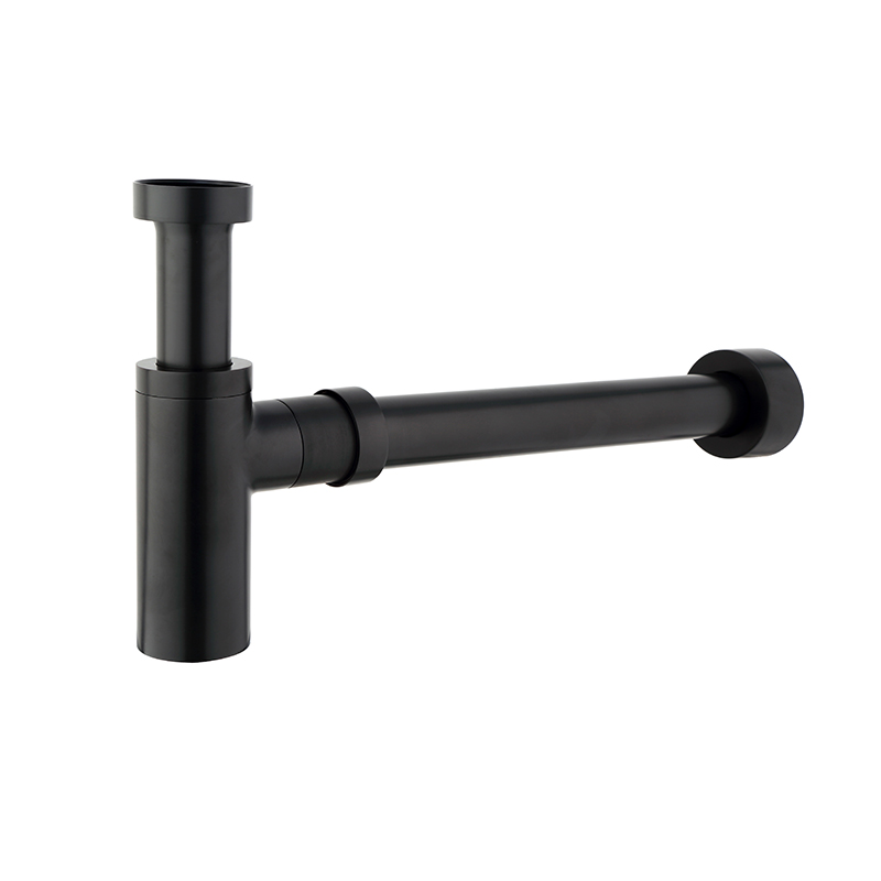 [55548] Rund Brass Bottle Trap Matte Black