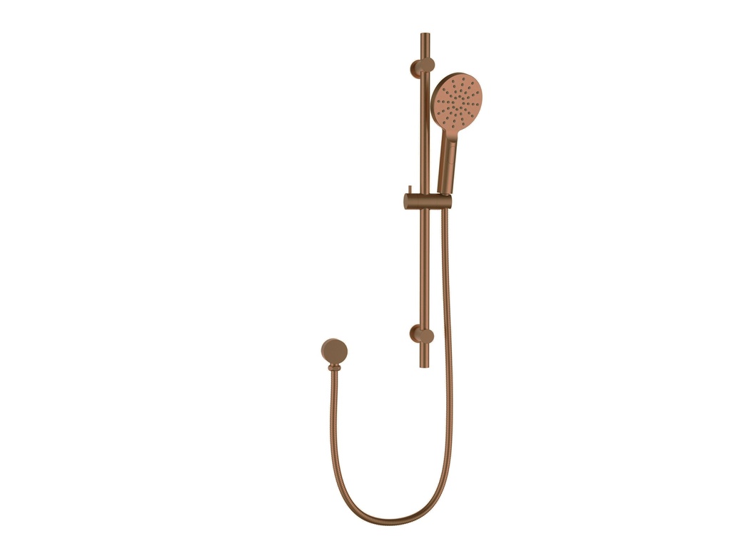[55021] Rund Brass Brushed Bronze Sliding Rail With 3 Spray Function Hand Shower Head