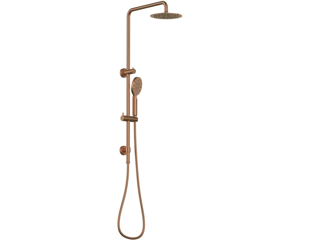 [55053] Rund Brushed Bronze Sliding Rail With 3 Spray Function Hand Shower