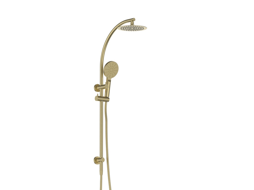 [55057] Rund Brushed Gold Sliding Rail With 3 Spray Function Hand Shower