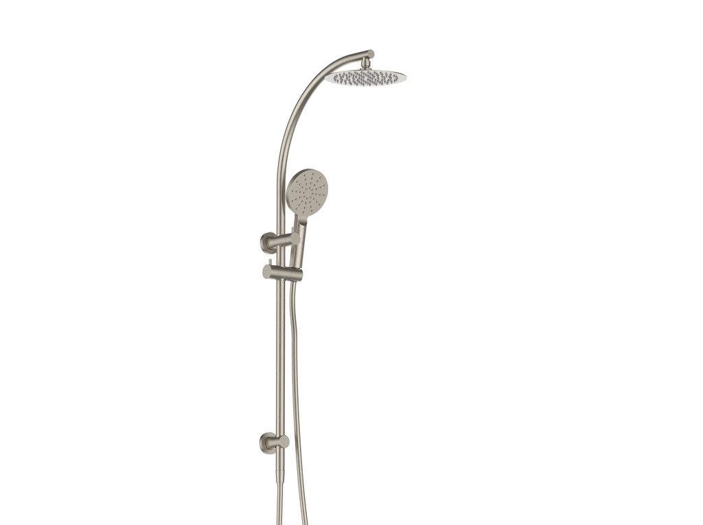 [55056] Rund Brushed Nickel Sliding Rail With 3 Spray Function Hand Shower