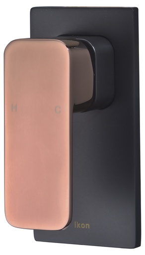 [43171] Seto Wall Mixer with Diverter(Black & Rose Gold Handle)