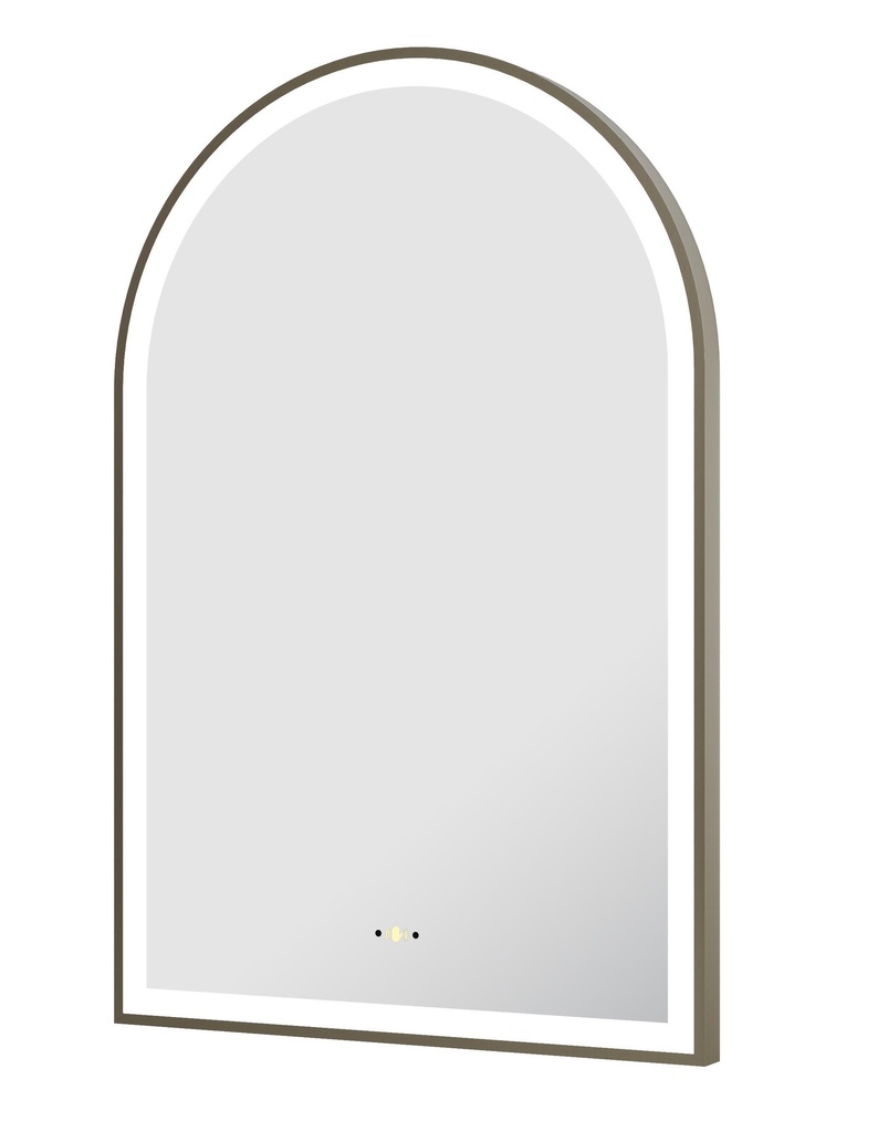 [55960] Size: 600(W)*900mm(H) Gun Metal Ellips Framed LED Mirror