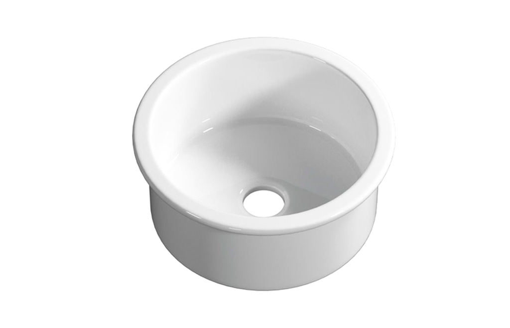 [56043] Size:460*460*232mm Gloss White Elba Fine Fireclay Bar Sink Grid And Waste Included