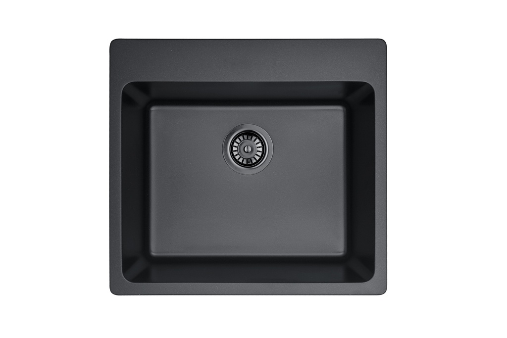 [55995] Size:550*510*235mm Bowl Size:499*398*235mm Matte Black Laufey Granite Laundry/Bar Sink