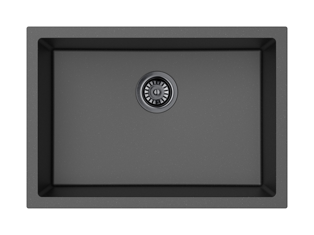 [55988] Size:660*460*225mm Bowl:397X598X225mm Matte Black Crete Granite Sink Single Bowl