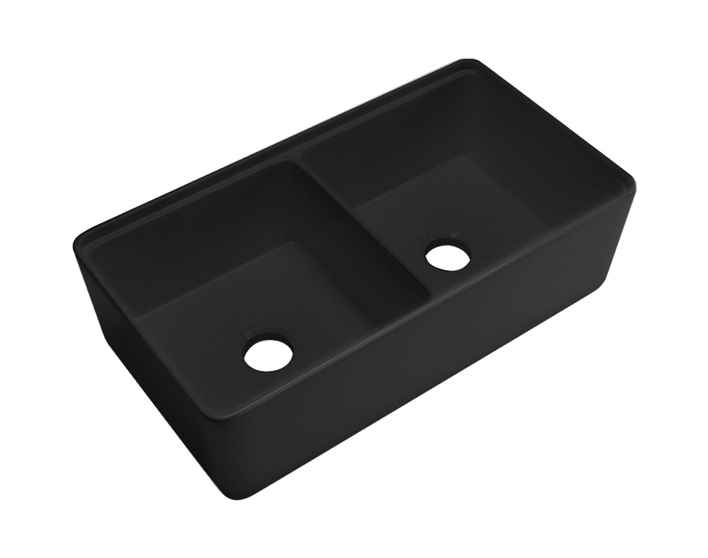 [56042] Size:813*483*254mm Matte Black Vorona Fine Fireclay Inset/Undermount Sink With Work Station,Single Bowl