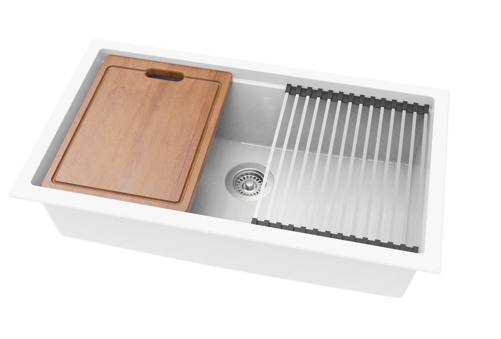 [56002] Size:825*470*241mm Bowl Size:760*381*241mm Artic White Gabrio Granite Sink With Work Station,Single Bowl