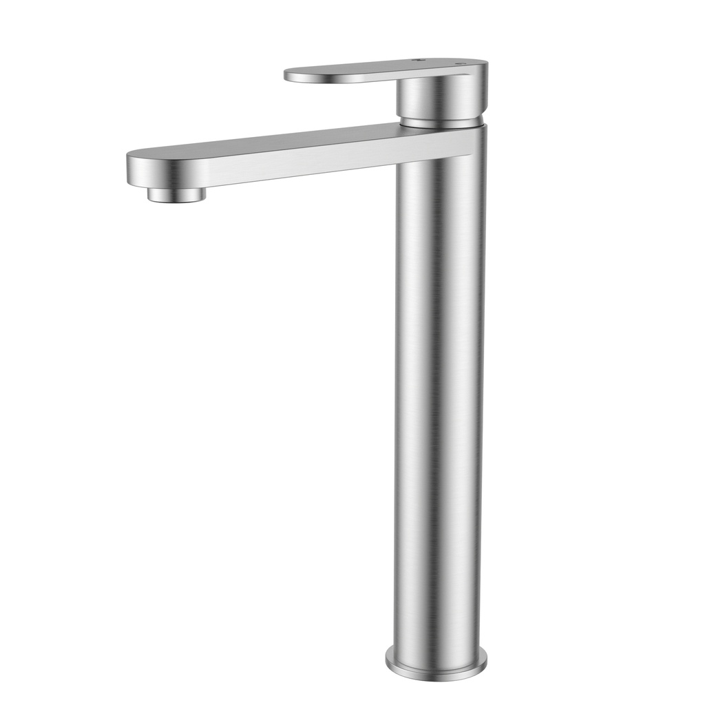 [44873] Sora SS Highrise Basin Mixer Brushed Stainless Steel