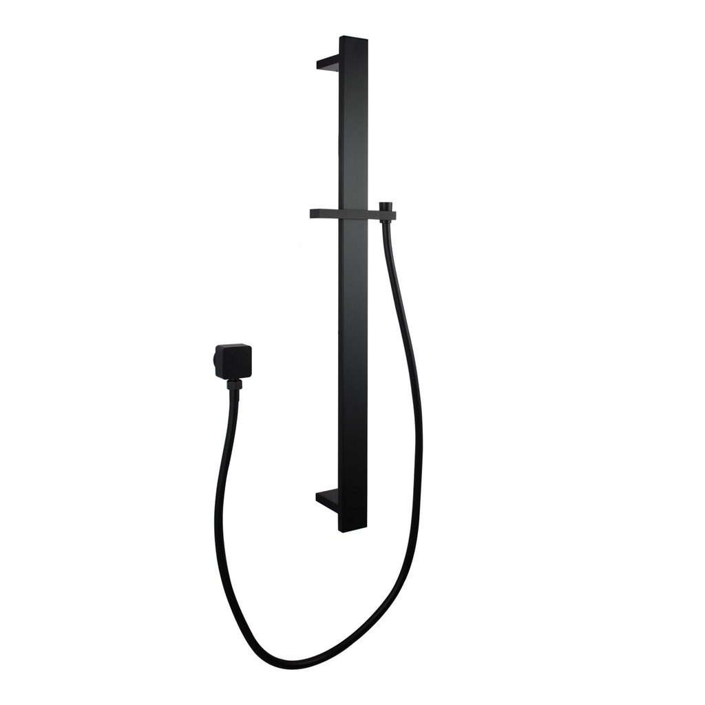 [40282] Square Black Sliding Shower Rail without Handheld Shower