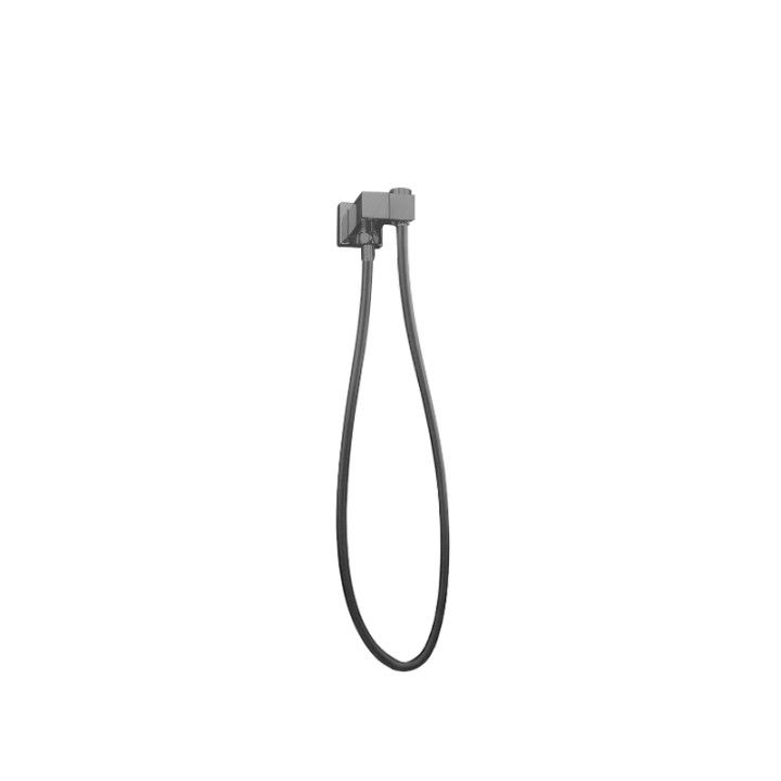 [41148] Square Gun Metal Grey Shower Rail without Handheld Shower(PVC Hose)