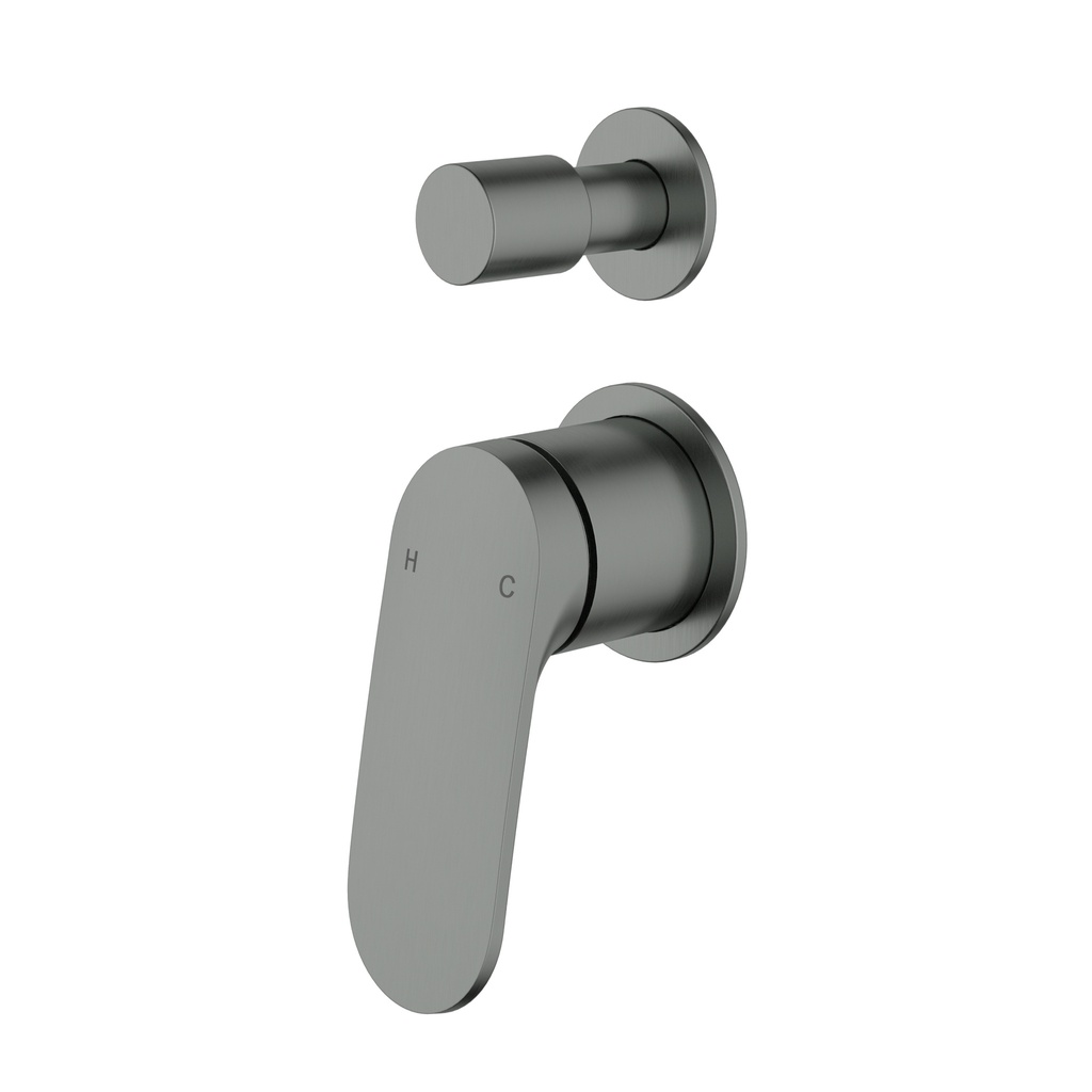 [44801] Sulu II Wall Diverter Mixer Trim Kits With Separate Cover Plate Gun Metal