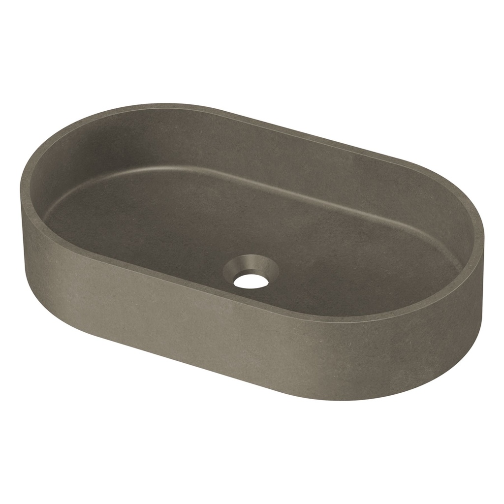 [43357] Zale Concrete Oval Basin Grey 600 x 350 x 120 NTH(Dark Grey)